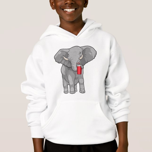 Elephant Drinking mug Hoodie (Front)