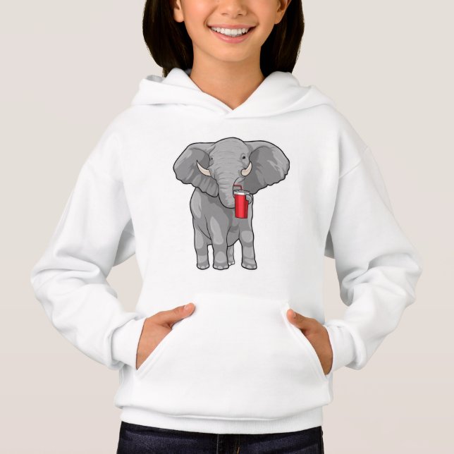 Elephant Drinking mug Hoodie (Front)