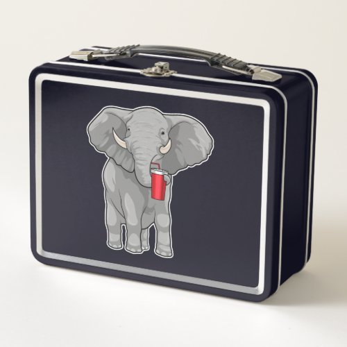 Elephant Drinking mug Metal Lunch Box