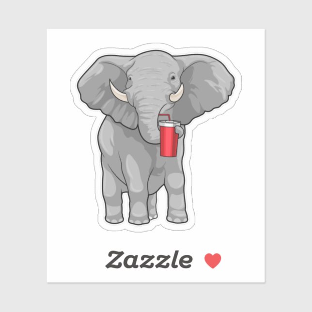Elephant Drinking mug Sticker (Sheet)