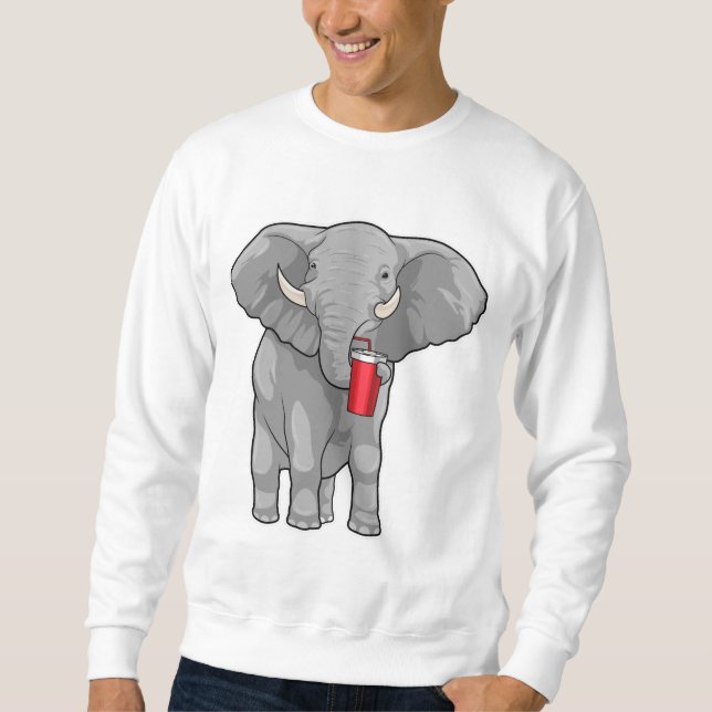 Elephant Drinking mug Sweatshirt (Front)