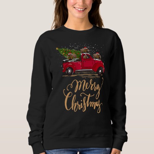 Elephant Driving Christmas Tree Truck Elephant Chr Sweatshirt