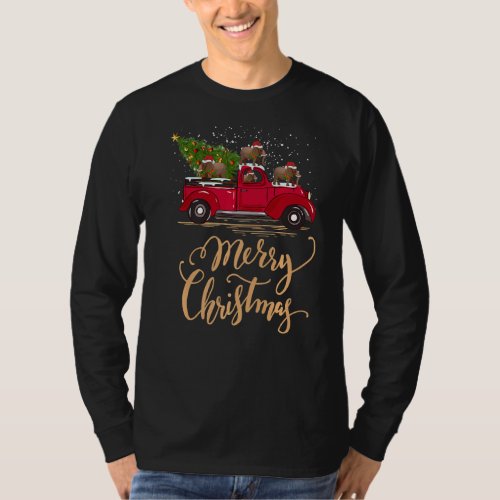 Elephant Driving Christmas Tree Truck Elephant Chr T_Shirt