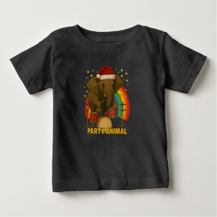 Elephant Drummer PARTY ANIMAL Rainbow Edition T-S Baby T-Shirt