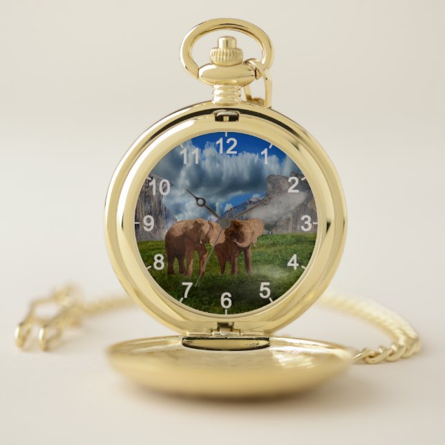 Elephant Duo Oil Paint, Pocket Watch (Inside)
