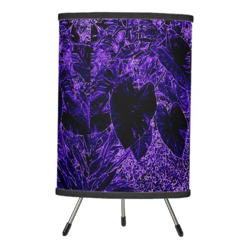 Elephant Ear Leaves in Deepest Purple Tripod Lamp