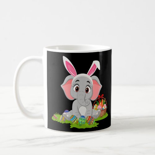 Elephant Easter Egg Hunting Bunny Elephant Easter  Coffee Mug