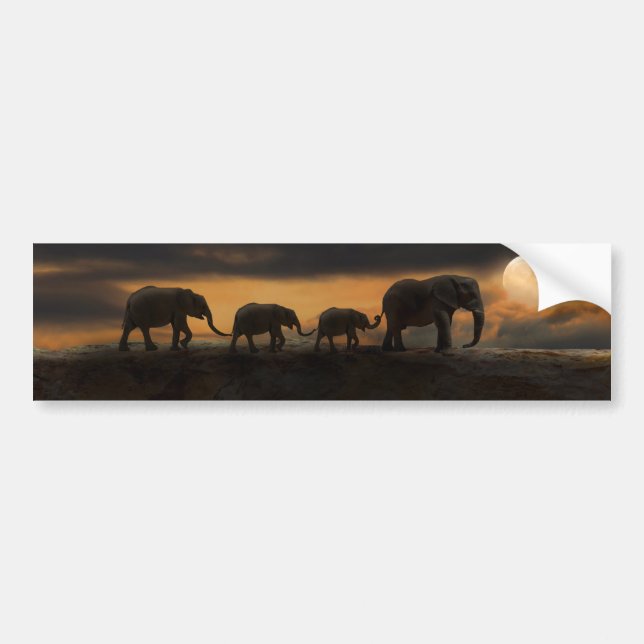 ELEPHANT ELEPHANTS BUMPER STICKERS (Front)
