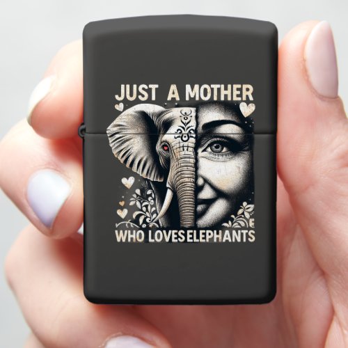Elephant Embrace in Artistic Fusion Zippo Lighter