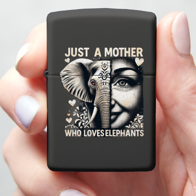 Elephant Embrace in Artistic Fusion Zippo Lighter (In Hand)