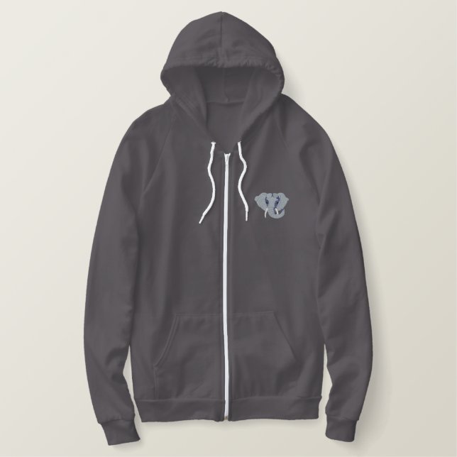 Elephant Embroidered Hoodie (Design Front)