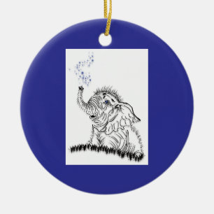 Elephant Energy Ceramic Ornament