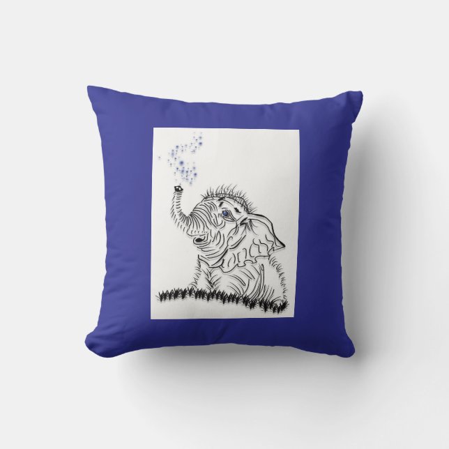 Elephant Energy Throw Pillow (Front)