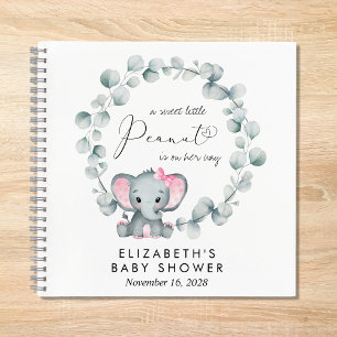 Elephant Eucalyptus Baby Girl Shower Guest Book