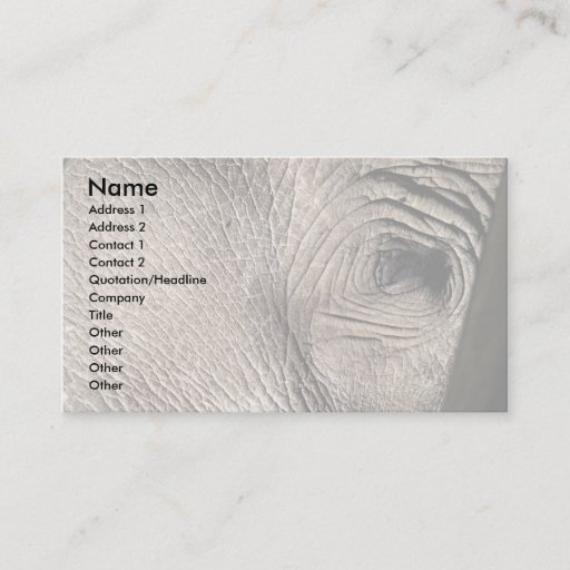Customizable Elephant eye business card template