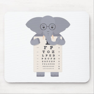 Elephant eye chart mouse pad