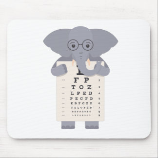 Elephant eye chart mouse pad