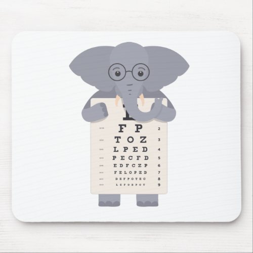 Elephant eye chart mouse pad