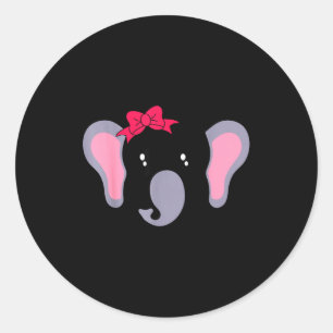 Elephant face bow funny halloween costume  classic round sticker