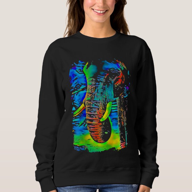 Elephant Face Pop Art Sweatshirt (Front)