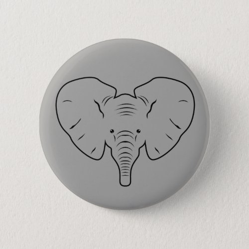 Elephant face silhouette button