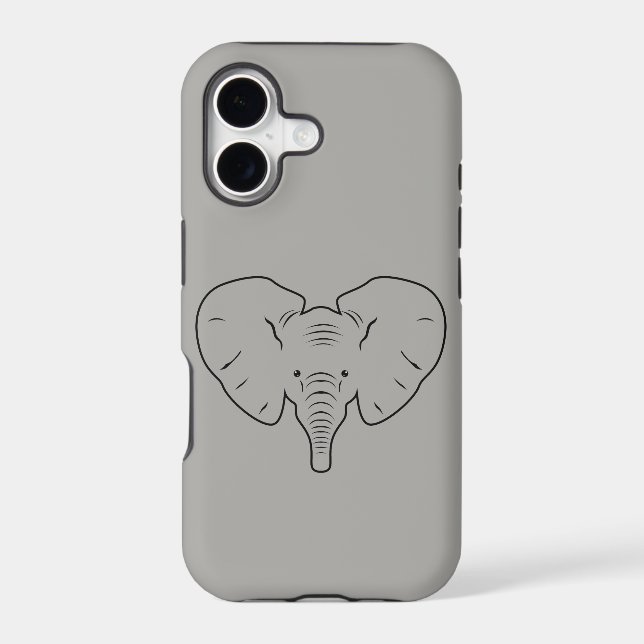 Elephant face silhouette iphone case (Back)