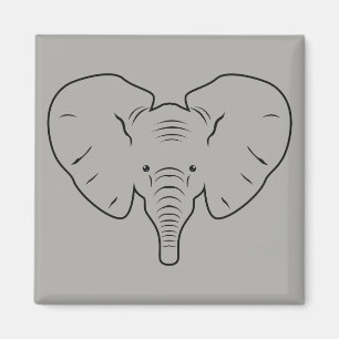 Elephant face silhouette magnet