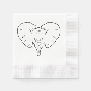 Elephant face silhouette napkins