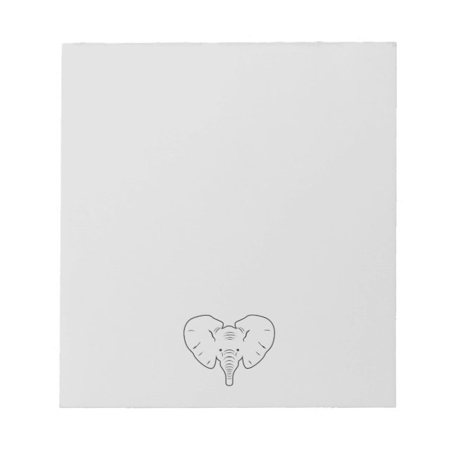 elephant face silhouette notepad (Front)