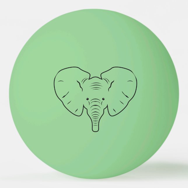 Elephant face silhouette Ping-Pong ball (Front)