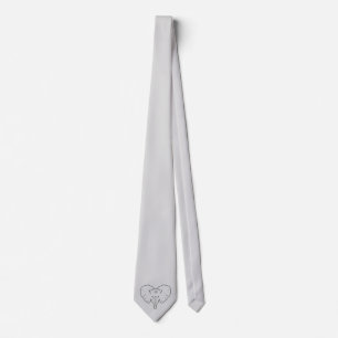 Elephant face silhouette tie