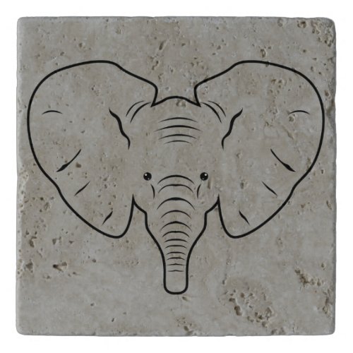 Elephant face silhouette trivet