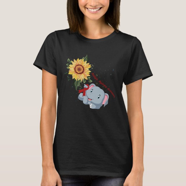 Elephant Faith Hope Fight Love Multiple Myeloma Aw T-Shirt (Front)