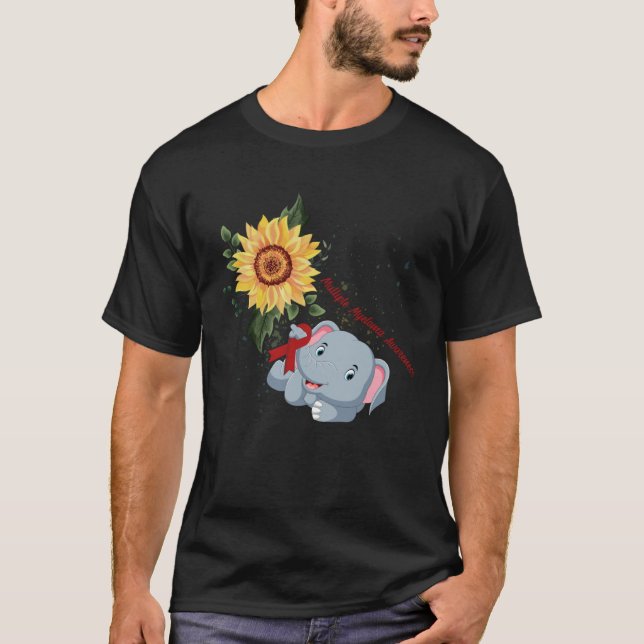 Elephant Faith Hope Fight Love Multiple Myeloma Aw T-Shirt (Front)