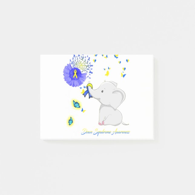 Elephant Faith Hope Love Down Syndrome Awareness Post-it Notes (Front)