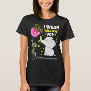 Elephant Faith Hope Love I Wear Yellow For  T-Shirt