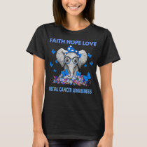 Elephant Faith Hope Love RECTAL CANCER AWARENESS T-Shirt
