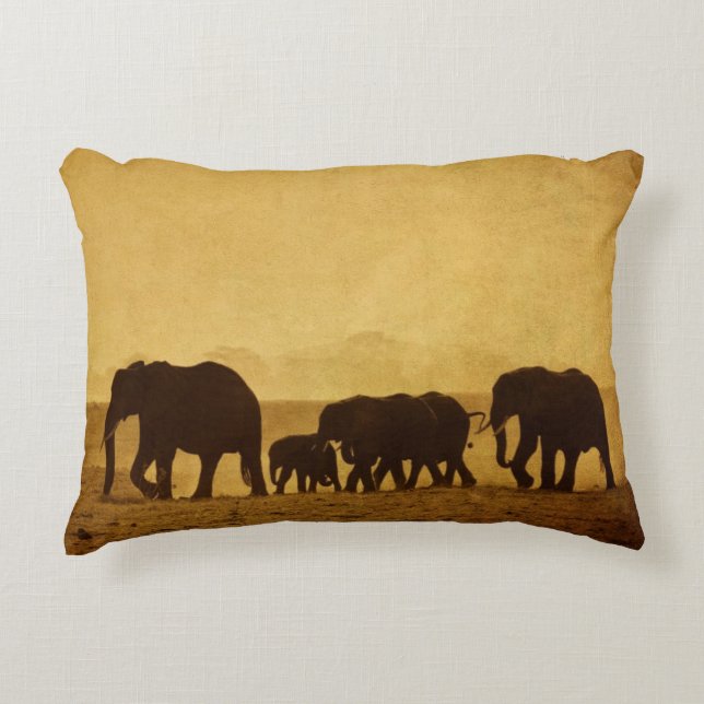 Elephant Family Accent Pillow (Front)