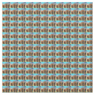 Elephant Family At Sunrise Pattern, Fabric