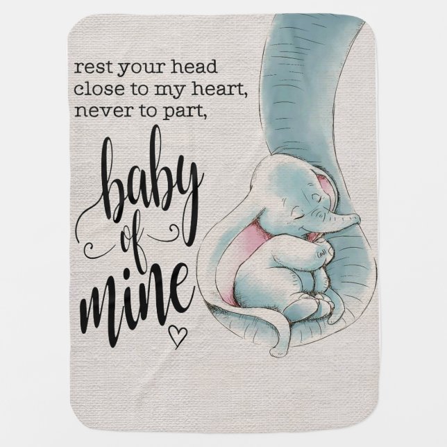 Elephant Family Baby Of Mine Baby Blanket (Front)