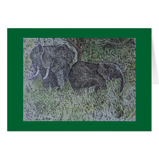 elephant family cards (Front Horizontal)