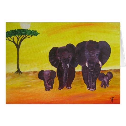 Elephant Family Cards (Front Horizontal)