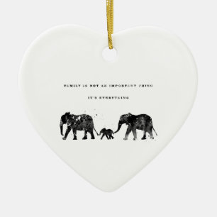 Elephant family ceramic ornament