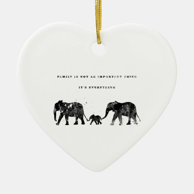 Elephant family ceramic ornament (Front)