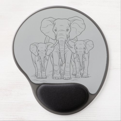 Elephant Family Ergonomic Gel Mouse Pad