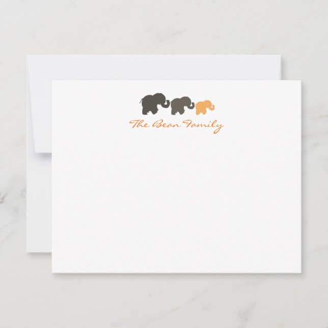 Elephant Family Flat Notecards (Front)