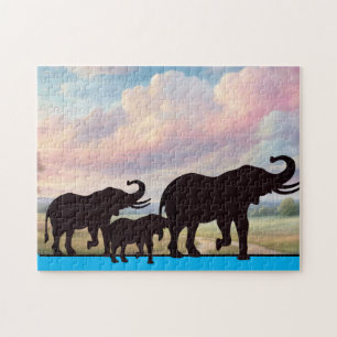 Elephant Family  Jigsaw Puzzle