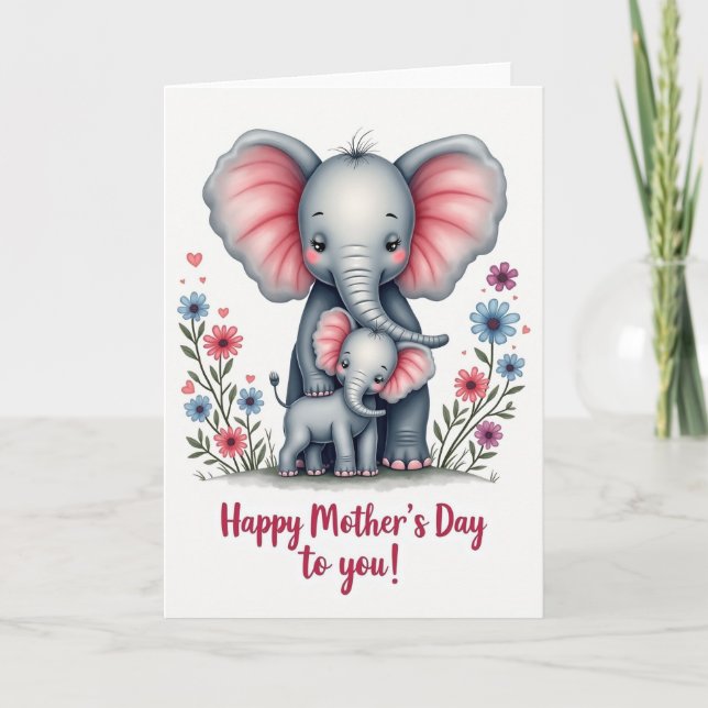 Elephant Family Love Card (Front)