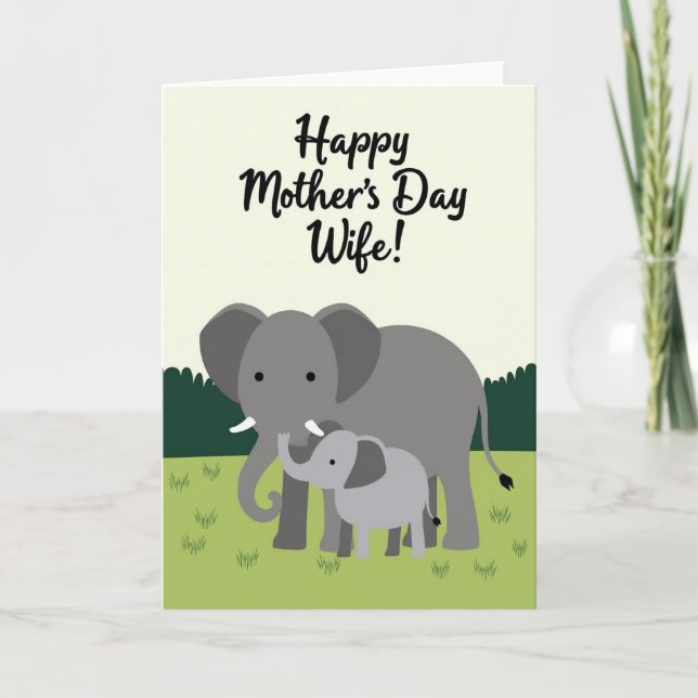 Elephant Family Love Mothers Card (Front)