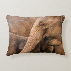 Elephant Family: Majestic Wildlife Accent Pillow